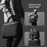 ALPAKA Elements Tech Brief Pro 12L - 3 - in - 1 Recycled Fabric Laptop Briefcase Backpack for 16" Laptop, Anti - Theft Secure with Luggage Pass - Through, Water - Resistant, Fits Tech & Business Essentials,Black