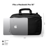 ALPAKA Elements Tech Brief Pro 12L - 3 - in - 1 Recycled Fabric Laptop Briefcase Backpack for 16" Laptop, Anti - Theft Secure with Luggage Pass - Through, Water - Resistant, Fits Tech & Business Essentials,Black