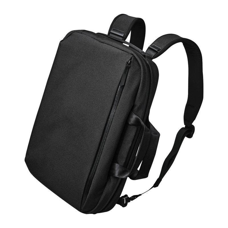 ALPAKA Elements Tech Brief Pro 12L - 3 - in - 1 Recycled Fabric Laptop Briefcase Backpack for 16" Laptop, Anti - Theft Secure with Luggage Pass - Through, Water - Resistant, Fits Tech & Business Essentials,Black
