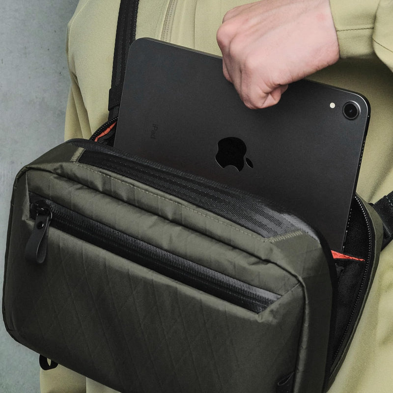 ALPAKA Elements Tech Case Max X - Pac VX21 - Transforms into Sling Bag with Adjustable Strap, Weatherproof Fabric, Lockable YKK Zippers fits iPad Mini 6, Electronics, EDC Gears, Dark Green