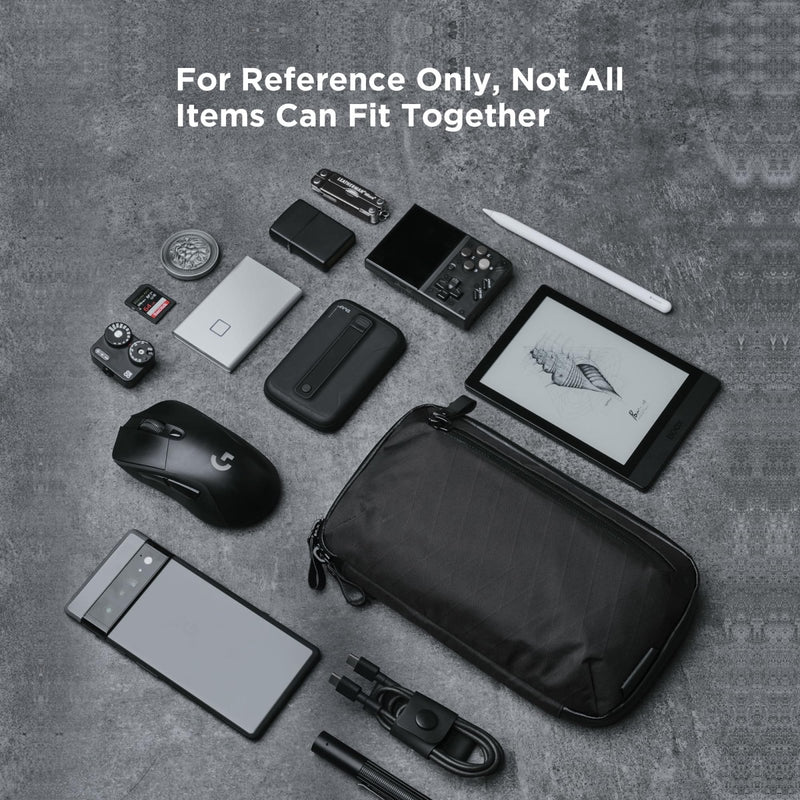 ALPAKA Elements Tech Case Mini - Compact Electronics Organizer, Small Cable Bag for Chargers and Earbuds, Phone Pouch, Travel Accessory Case, Crossbody Sling, Black X - Pac VX42