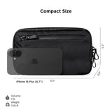 ALPAKA Elements Tech Case Mini - Compact Electronics Organizer, Small Cable Bag for Chargers and Earbuds, Phone Pouch, Travel Accessory Case, Crossbody Sling, Black X - Pac VX42