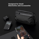 ALPAKA Elements Tech Case Mini - Compact Electronics Organizer, Small Cable Bag for Chargers and Earbuds, Phone Pouch, Travel Accessory Case, Crossbody Sling, Black X - Pac VX42