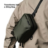 ALPAKA Elements Tech Case - Travel Organizer Pouch for Electronics, Cables, EDC with Weatherproof Fabrics, YKK Zippers (Dark Green VX21)