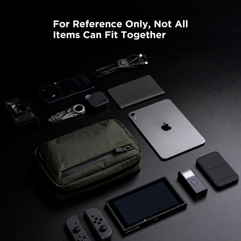 ALPAKA Elements Tech Case - Travel Organizer Pouch for Electronics, Cables, EDC with Weatherproof Fabrics, YKK Zippers (Dark Green VX21)