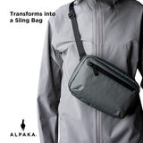 ALPAKA Elements Tech Case - Travel Organizer Pouch for Electronics, Cables, EDC with Weatherproof Fabrics, YKK Zippers(Slate Grey VX21)