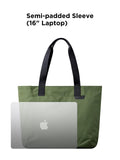ALPAKA Elements Tote 20 L - Spacious Interior Tote Bag with Foldable, Semi - padded Sleeve fits 16" Laptop, Built In Bottle Pocket, Waterproof Fabric, Green Axoflux 210D