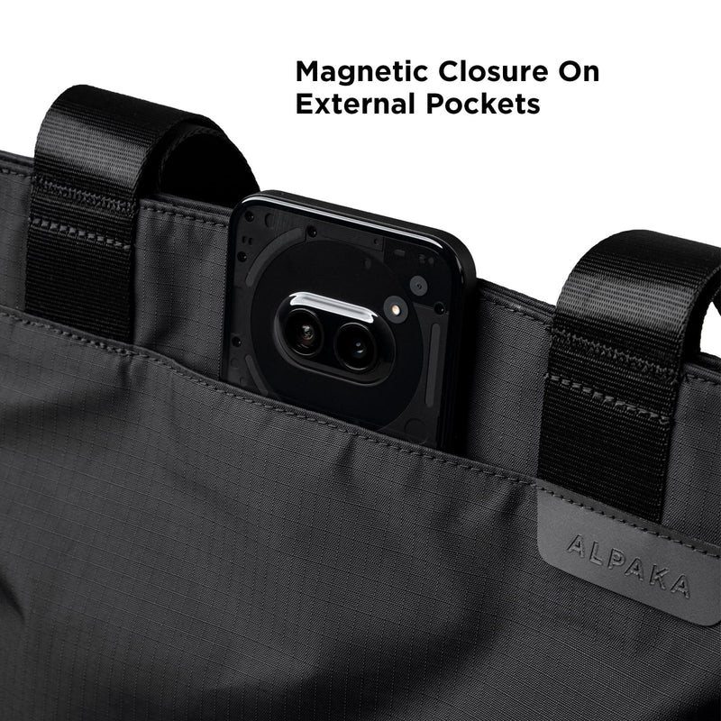ALPAKA Elements Tote 9L - Small Tote Bag for Commute & School, Fits 11” Laptop/iPad Pro, Foldable, Waterproof, Magnetic Closure, Bottle Pocket Laptop Bags for Men Women