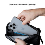 ALPAKA Flight Pouch - Mens Travel Bag Crossbody Phone Case, 0.3L Travel Purse for men,Water - resistant Fabric, Adjustable & Detachable Shoulder Strap, YKK Zipper,Travel Wallet Black