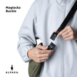 ALPAKA Flight Sling 2L - Crossbody Sling Bag For Men Travel Lightweight,Portable, Packable, with Quick Release Shoulder Strap and Magnetic Buckle - Integrated Key Leash - WeatherProof,Green Axoflux 210