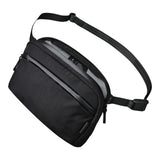 ALPAKA Flight Sling 2L - Crossbody Sling Bag Portable, Packable, Ajustable & Detachable Shoulder Strap, Weatherproof Fabrics, YKK Zippers, Men Travel Bags Fits iPad Mini, Black Axoflux 210