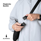 ALPAKA Flight Sling 2L - Crossbody Sling Bag Portable, Packable, Ajustable & Detachable Shoulder Strap, Weatherproof Fabrics, YKK Zippers, Men Travel Bags Fits iPad Mini, Black Axoflux 210