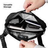 ALPAKA Flight Sling 2L - Crossbody Sling Bag Portable, Packable, Ajustable & Detachable Shoulder Strap, Weatherproof Fabrics, YKK Zippers, Men Travel Bags Fits iPad Mini, Black Axoflux 210
