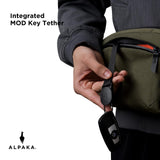 ALPAKA Flight Sling 2L - Small Sling Bag For Men Travel Lightweight,Portable, Packable, with Quick Release Shoulder Strap - Integrated Key Leash - WeatherProof,Green Axoflux 400