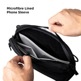 ALPAKA Flight Sling Bag 1L - Small Men's Crossbody Bag with Adjustable & Detachable Shoulder Strap - Tech Organizer Travel case, Waterproof Phone holder, Compact Bag, Black Axoflux 210D