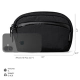 ALPAKA Flight Sling Bag 1L - Small Men's Crossbody Bag with Adjustable & Detachable Shoulder Strap - Tech Organizer Travel case, Waterproof Phone holder, Compact Bag, Black Axoflux 210D