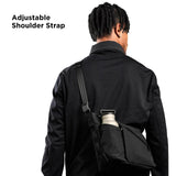 ALPAKA Flow Satchel 4L - Premium EDC Crossbody Bag, Key Tether, Expandable Bottle Pocket Sling Bags, Luggage Pass - Through, Weatherproof Fabric Black Axoflux 210D