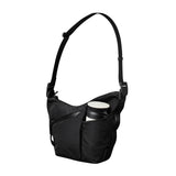 ALPAKA Flow Satchel Mini 2L - Crossbody Bag, Water Resistant Shoulder Bag, Expandable Bottle Pocket, YKK Zippers, Key Tether, Adjustable Strap, Travel Luggage Sleeve, Black Axoflux 210D Fabric
