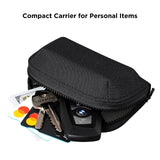 ALPAKA Hub Zip Pocket Black Axoflux 300D - Zipper Wallet - Key Pouch for Car Keys - 30 Cards Max - Two Accordion Storage Sections - Magnetic Closure SD Card Case - HUB Accessories Compatible
