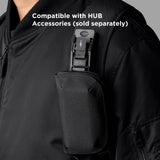 ALPAKA Hub Zip Pocket Black Axoflux 300D - Zipper Wallet - Key Pouch for Car Keys - 30 Cards Max - Two Accordion Storage Sections - Magnetic Closure SD Card Case - HUB Accessories Compatible