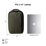 ALPAKA Metro Backpack, 12L Compact Commuter Bag for Thin 14" Laptops - Durable Fleece - lined Sleeve, Wide Top Access, Weatherproof Green Axogrid 210D with Stylish Subtle Checkered Texture for Daily Use
