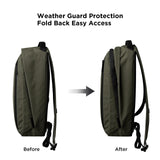 ALPAKA Metro Backpack, 12L Compact Commuter Bag for Thin 14" Laptops - Durable Fleece - lined Sleeve, Wide Top Access, Weatherproof Green Axogrid 210D with Stylish Subtle Checkered Texture for Daily Use