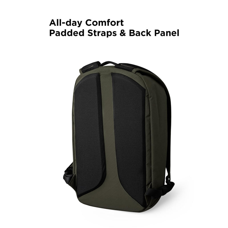 ALPAKA Metro Backpack, 12L Compact Commuter Bag for Thin 14" Laptops - Durable Fleece - lined Sleeve, Wide Top Access, Weatherproof Green Axogrid 210D with Stylish Subtle Checkered Texture for Daily Use