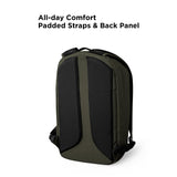 ALPAKA Metro Backpack, 12L Compact Commuter Bag for Thin 14" Laptops - Durable Fleece - lined Sleeve, Wide Top Access, Weatherproof Green Axogrid 210D with Stylish Subtle Checkered Texture for Daily Use