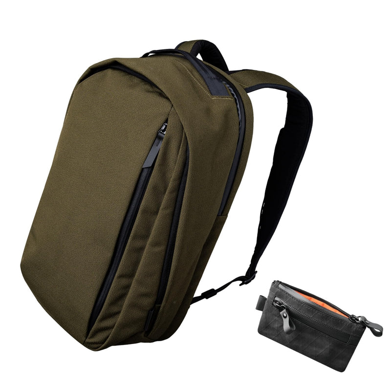 ALPAKA Metro Backpack Pro and Zip Pouch - Fits 15.6" Laptop Business Travel Backpack with YKK Zippers, MOD Key Leash & Luggage Pass - through, RFID - Blocking Small Cash and Card Zip Wallet with YKK Zippe
