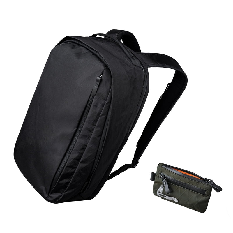 ALPAKA Metro Backpack Pro and Zip Pouch Pro - Fits 15.6" Laptop Business Travel Backpack with YKK Zippers, MOD Key Leash & Luggage Pass - through, Slim Zipper Wallet with RFID Blocking, ID Card Holder