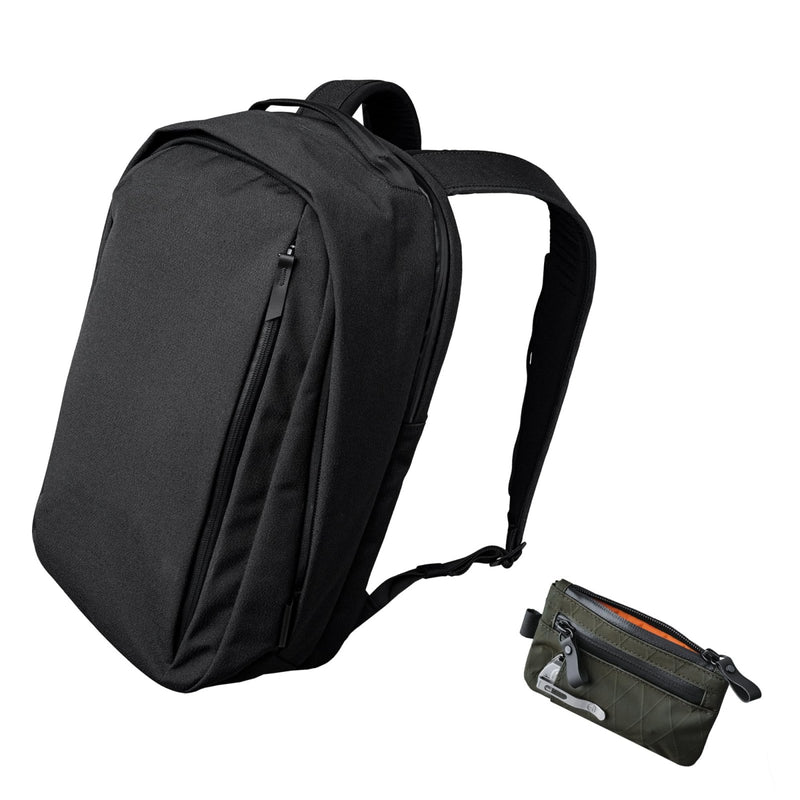 ALPAKA Metro Backpack Pro and Zip Pouch Pro - Fits 15.6" Laptop Business Travel Backpack with YKK Zippers, MOD Key Leash & Luggage Pass - through, Slim Zipper Wallet with RFID Blocking, ID Card Holder