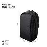 ALPAKA Metro Backpack Pro for Men - Fits 16" Laptop Business Travel Backpack with YKK Zippers, MOD Key Leash & Luggage Pass - through, Padded and Weatherproof X - pac Material Work Bag (Black)