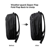 ALPAKA Metro Backpack Pro for Men - Fits 16" Laptop Business Travel Backpack with YKK Zippers, MOD Key Leash & Luggage Pass - through, Padded and Weatherproof X - pac Material Work Bag (Black)