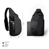 ALPAKA Metro Crossbody Left Shoulder 7.5L - Crossbody Bag Men,Sling Backpack - Fits 11" Tablet - Single Shoulder with YKK Zipper - Expandable Water Bottle Pocket - Phone Sleeve - Black Axoflux 210D