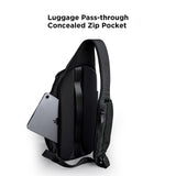 ALPAKA Metro Crossbody Left Shoulder 7.5L - Crossbody Bag Men,Sling Backpack - Fits 11" Tablet - Single Shoulder with YKK Zipper - Expandable Water Bottle Pocket - Phone Sleeve - Black Axoflux 210D