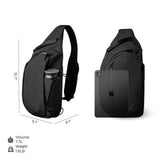 ALPAKA Metro Crossbody Right Shoulder 7.5L - Crossbody Bag Men,Sling Backpack - Fits 11" Tablet - Single Shoulder with YKK Zipper - Expandable Water Bottle Pocket - Phone Sleeve - Black Axoflux 210D