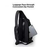 ALPAKA Metro Crossbody Right Shoulder 7.5L - Crossbody Bag Men,Sling Backpack - Fits 11" Tablet - Single Shoulder with YKK Zipper - Expandable Water Bottle Pocket - Phone Sleeve - Black Axoflux 210D