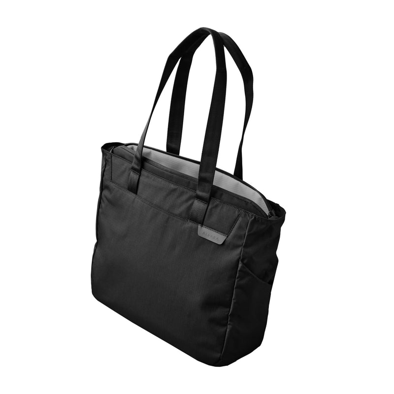 ALPAKA Metro Tote 14L Water - Resistant Zipper Tote Bag, Fits 16 Inch Laptop with Sleeve,Tablet Pocket,Detachable Key Clip External Water Bottle Holder for Commuter Work Travel Black