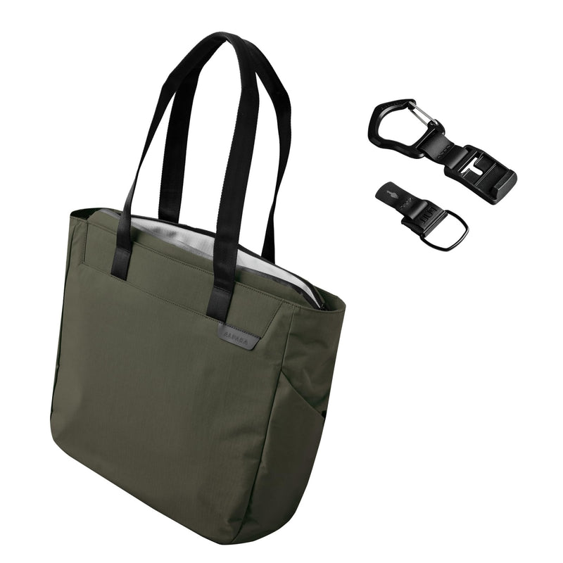 ALPAKA Metro Tote Bag and HUB Carabiner(L) - Build 16" Laptop & Tablet Sleeve with zipper, External Bottle Pocket,Luggage pass - through; EDC Carabiner for Keys - Tactical Gear & Backpack Accessories.