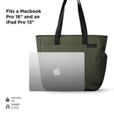 ALPAKA Metro Tote Bag and HUB Carabiner(L) - Build 16" Laptop & Tablet Sleeve with zipper, External Bottle Pocket,Luggage pass - through; EDC Carabiner for Keys - Tactical Gear & Backpack Accessories.