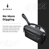 ALPAKA Toiletry Bag - Comes with a Shoulder and Wrist Strap - 2 Internal Dividers and 2 Mesh Pockets - Doubles as EDC Pouch - Optimally Sized Accordion - Style Toiletry Bag For Men