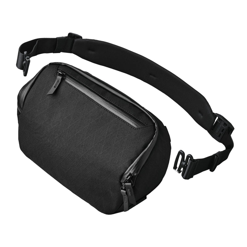 ALPAKA Vertex Pouch - All - in - One Sling Bag, EDC Pouch, and Desk Caddy - Fits an iPad Mini, Headphones, and More - Weatherproof Black X - Pac RX36 Fabric