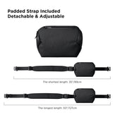 ALPAKA Vertex Pouch - All - in - One Sling Bag, EDC Pouch, and Desk Caddy - Fits an iPad Mini, Headphones, and More - Weatherproof Black X - Pac RX36 Fabric