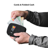 ALPAKA Zip Card Pouch - Card Wallet and Coin Pouch - Holds 12 - 20 Cards and Cash Holder with Black Axoflux, RFID Blocking Weatherproof Material