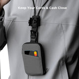 ALPAKA Zip Card Pouch - Card Wallet and Coin Pouch - Holds 12 - 20 Cards and Cash Holder with Grey Axoflux, RFID Blocking Weatherproof Material