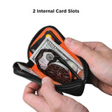 ALPAKA Zip Card Pouch - Card Wallet and Coin Pouch - Holds 12 - 20 Cards and Cash Holder with Grey Axoflux, RFID Blocking Weatherproof Material