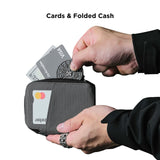 ALPAKA Zip Card Pouch - Card Wallet and Coin Pouch - Holds 12 - 20 Cards and Cash Holder with Grey Axoflux, RFID Blocking Weatherproof Material