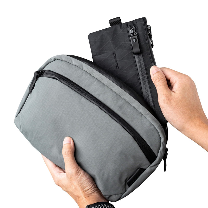 ALPAKA Zip Clutch Black X - Pac VX21 - Functions as Zipper Wallet and EDC Carrier - Weatherproof and RFID Blocking Material - 3 External Slots for EDC Gear - 3 Inside Pockets