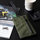 ALPAKA Zip Clutch Dark Green X - Pac VX21 - Functions as Zipper Wallet and EDC Carrier - Weatherproof and RFID Blocking Material - 3 External Slots for EDC Gear - 3 Inside Pockets
