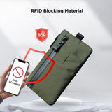 ALPAKA Zip Clutch Dark Green X - Pac VX21 - Functions as Zipper Wallet and EDC Carrier - Weatherproof and RFID Blocking Material - 3 External Slots for EDC Gear - 3 Inside Pockets